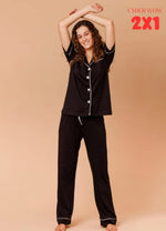 Pijama Classic Sarah | Black (M,XL)
